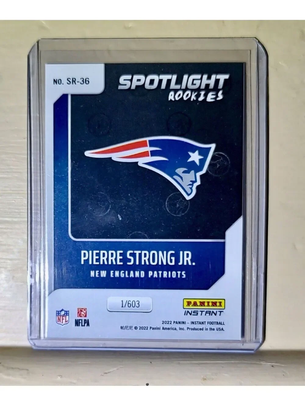 Pierre Strong Jr. 2022 NFL Panini #36 Spotlight Rookie Football Card 1/603